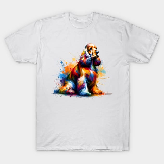 Vibrant Splash Art of an English Cocker Spaniel T-Shirt by ArtRUs